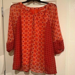 Flowy floral & bright blouse